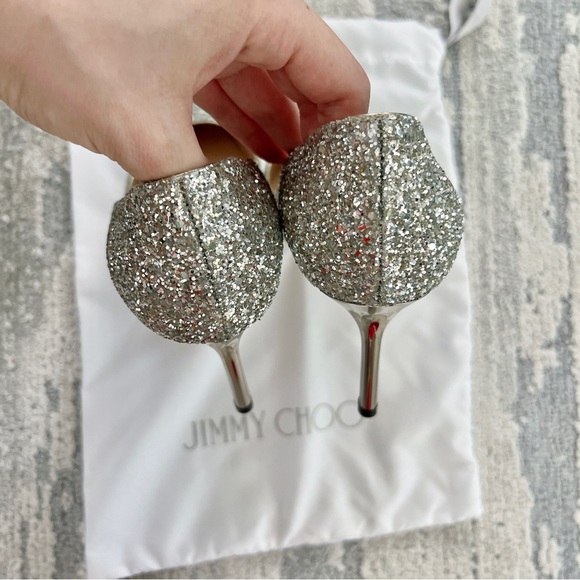 NIB Jimmy Choo Romy 85 Glitter Pointy Toe Pumps - Picture 7 of 12